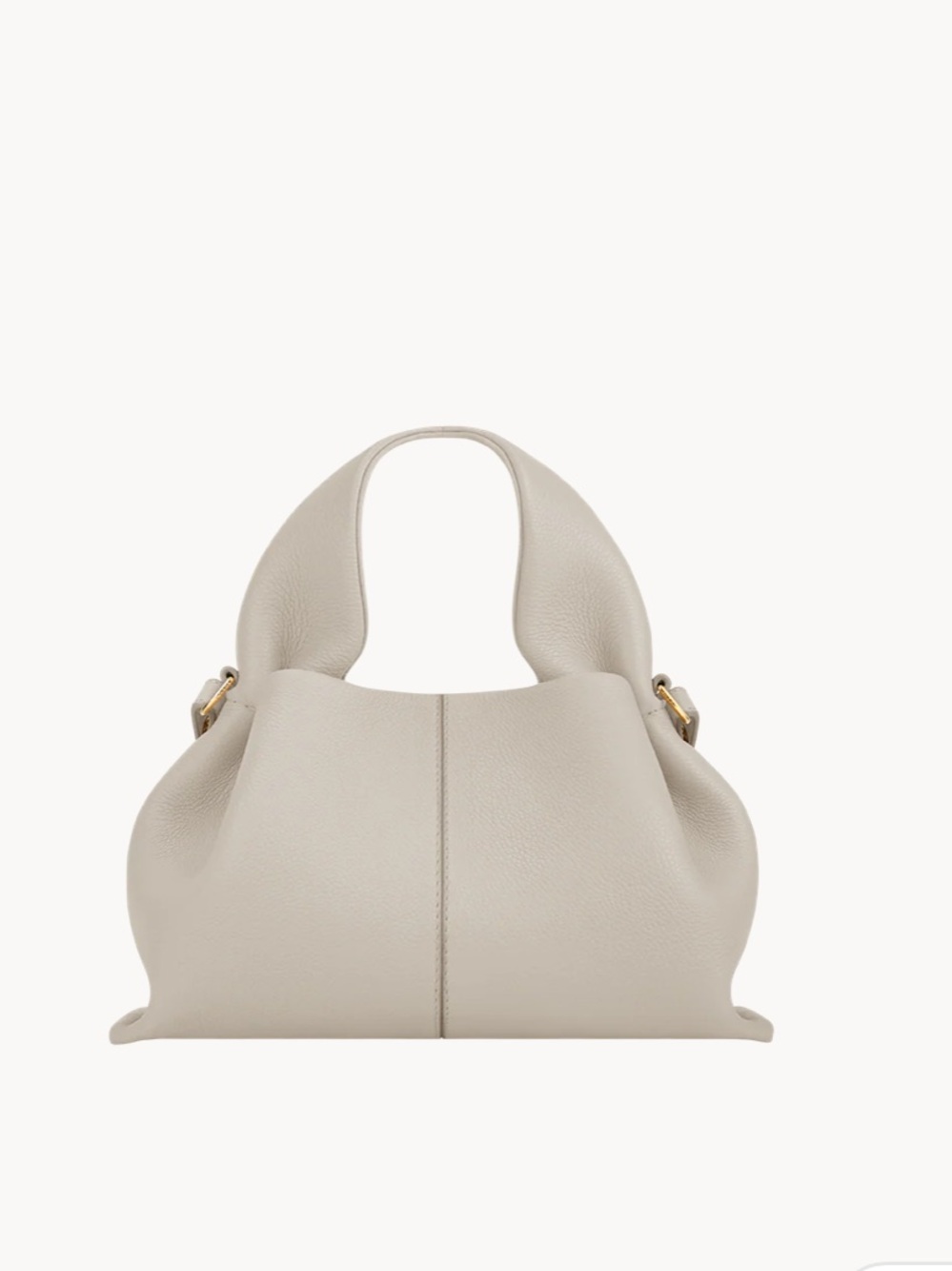 Polene Numero Neuf Mini Leather Shoulder Bag in Chalk